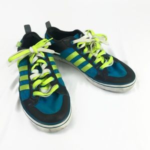 ADIDAS Athletic Shoes M 5.5 W 7.5 Blue Neon